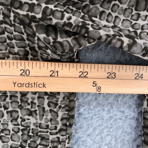 Ann Taylor Top Womens 12 Brown Croc Print Button Up Long Sleeve Pockets Blouse - Picture 7 of 9